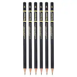 Unique Bargains - 6pcs Drawing Pencils, 2H Refill Sketch Pencils, Graphite Art Pencil Set Pro Lead for Painting, Shading, Office - Black