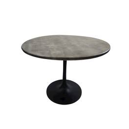 Carolina Chair & Table - Alden Wood Top 36" Round Dining Table - Fog Top - Black Base - Gray