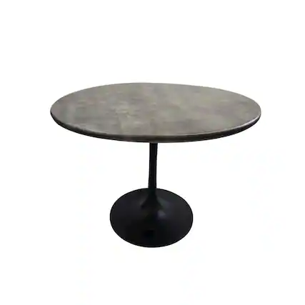 Front. Carolina Chair & Table - Alden Wood Top 40" Round Dining Table - Fog Gray Top - Black Base - Grey.