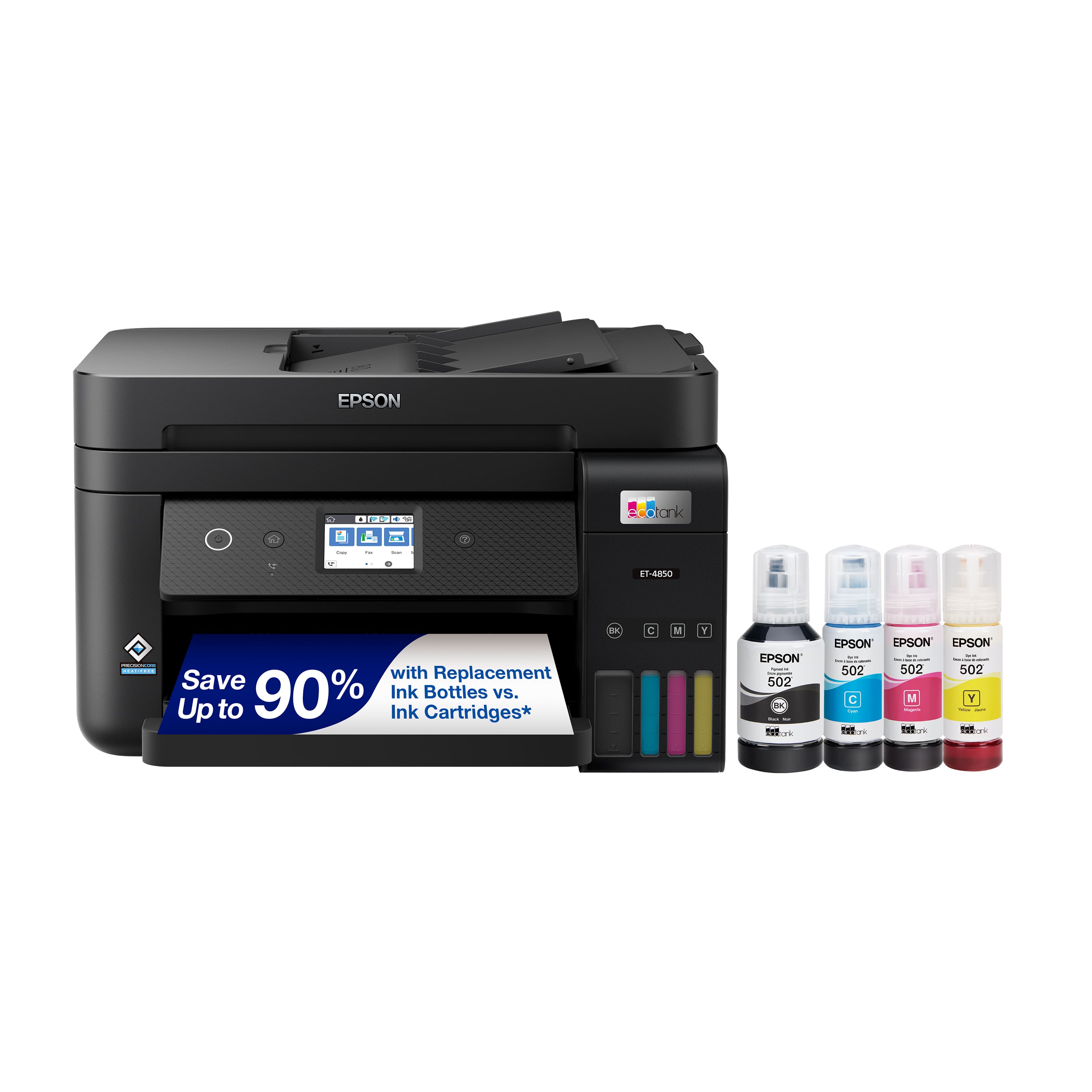 Epson - EcoTank ET-4850 All-in-One Supertank Inkjet Printer - Black - Front_Zoom