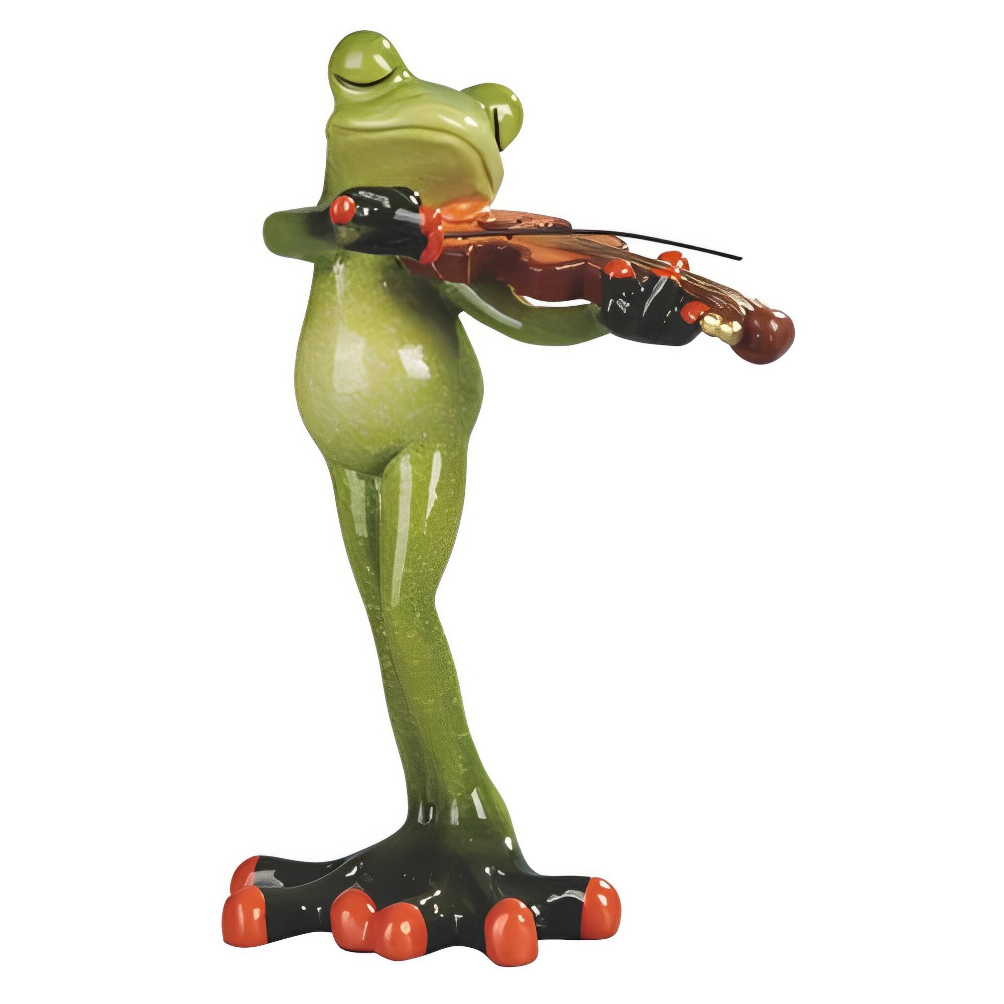 FC Design - 6.25"H Violinist Frog Figurine Statue Office Desk Tabletop Home Decor Gift - Multi-Color