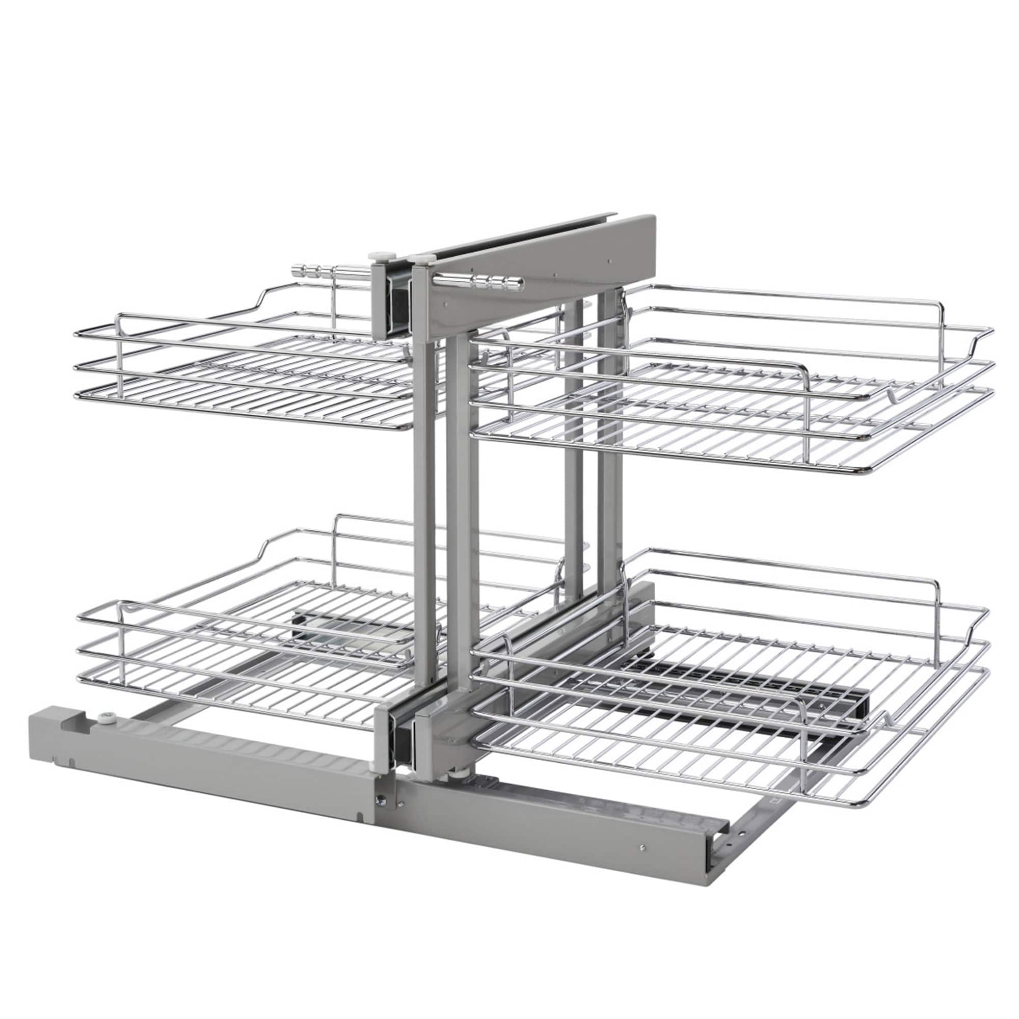 Rev-A-Shelf - 18" Blind Corner Kitchen Cabinet Organizer w/ Soft-close, 5PSP-18SC-CR - Silver
