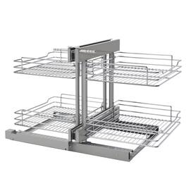 Rev-A-Shelf - 18" Blind Corner Kitchen Cabinet Organizer w/ Soft-close, 5PSP-18SC-CR - Silver