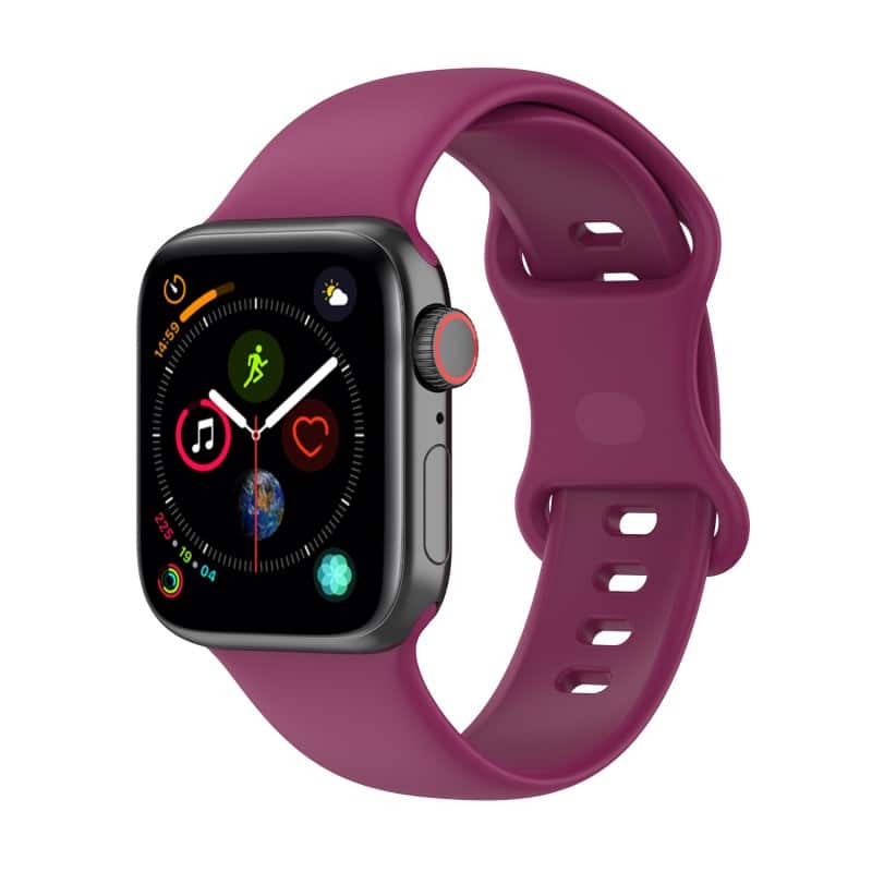 StrapsCo - Active Band Silicone Watch Strap For Apple Watch - 40mm/41mm/42mm (Medium-Long) - Wine Red