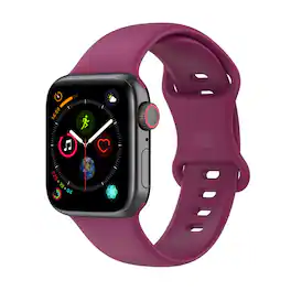 StrapsCo - Active Band Silicone Watch Strap For Apple Watch - 44mm/45mm/46mm/49mm (Medium-Long) - Wine Red