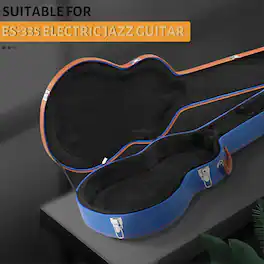 Winado - Electric Guitar Hard Case, Wooden Hard-Shell 42-Inch Protective Carrying Case for 335-Style Semi-Hollow Guitar