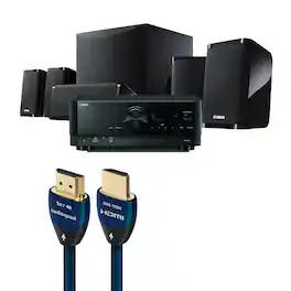 Yamaha - YHT-5960U 5.1Ch Home Theater System Bundle with AudioQuest Sky 3m HDMI - Black