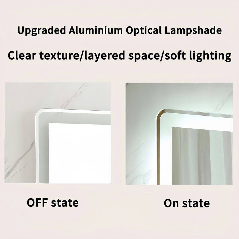 Upgraded Aluminium Optical Lampshade  
Clear texture/layered space/soft lighting  

OFF state  
On state