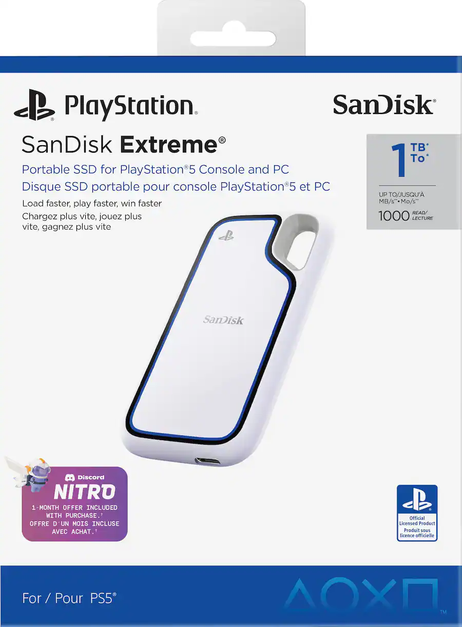SanDisk Extreme Game Drive for PlayStation5 1TB External USB Type