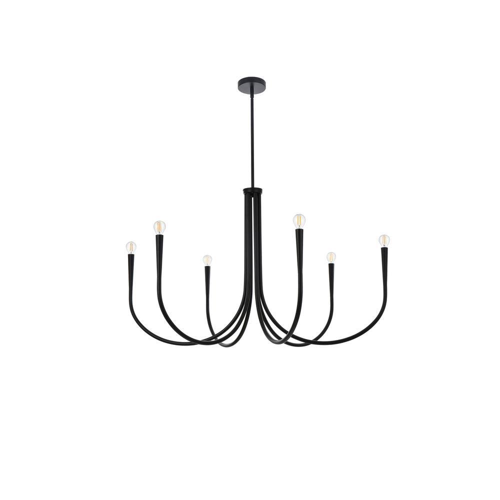 Left. Living District - Layne 42 inch chandelier in Black - Black.