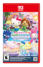 2 NINTENDO SWITCH HELLO KITTY ISLAND ADVENTURE NINTENDO SWITCH 2 EDITION: FRIENDSHIP BUNDLE WHEATFLOUR CITY TOWN WONDERLAND EVERYONE ENFANTS et ADULTES
Samrio Sunblink
This and the Nintendo Switch 2 Edition comprises the Nintendo Switch game and the Nintendo Switch 2 Edition upgrade pack. The upgrade pack is also available separately. For details, see ESRB nintendo.com/eu/nintendo-switch-2-edition