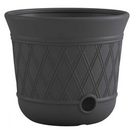 Suncast - 14 x 12" Resin Decorative Hideaway Outdoor Garden Hose Storage Pot, Gray