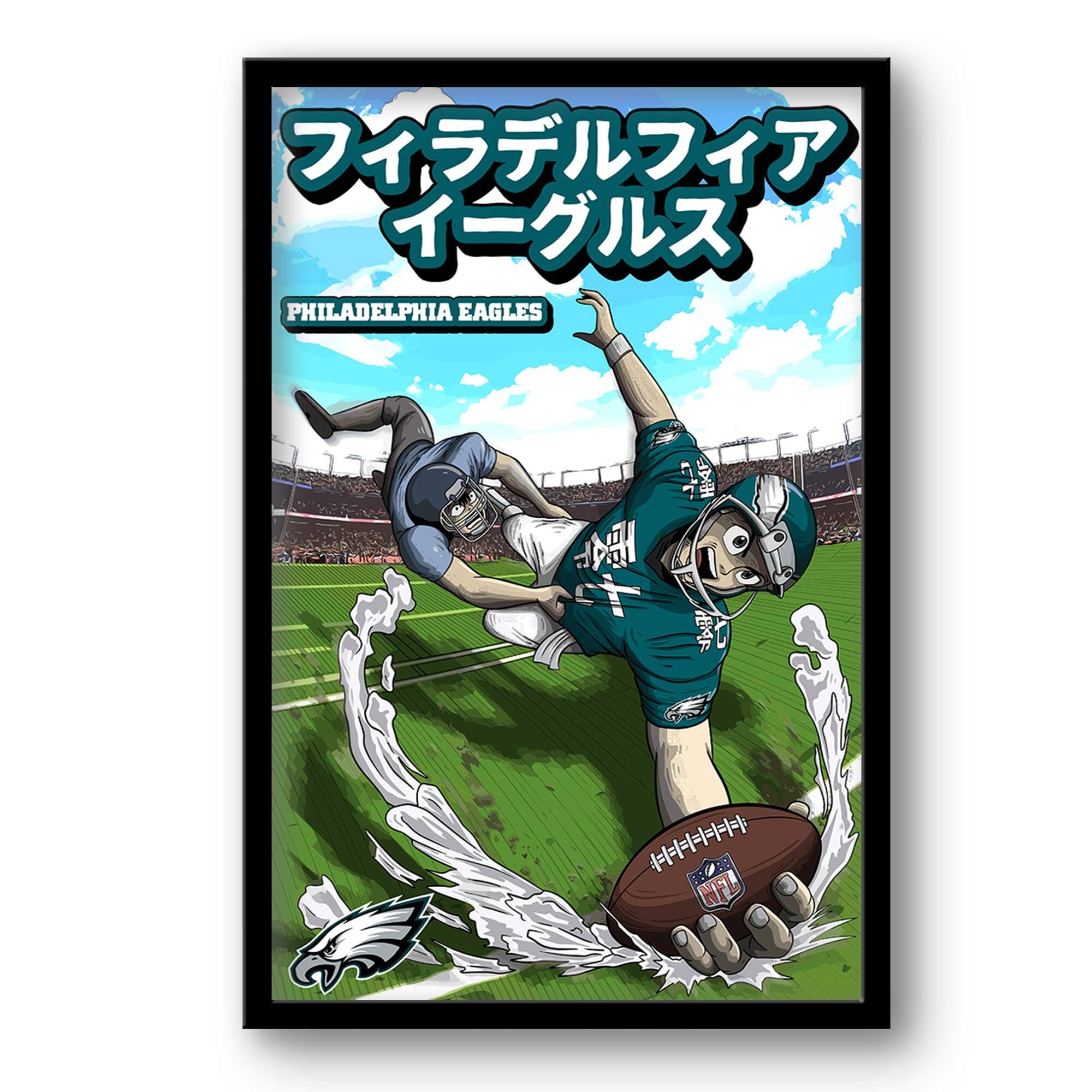 Philadelphia Eagles 14" x 20" Framed Anime Art Print