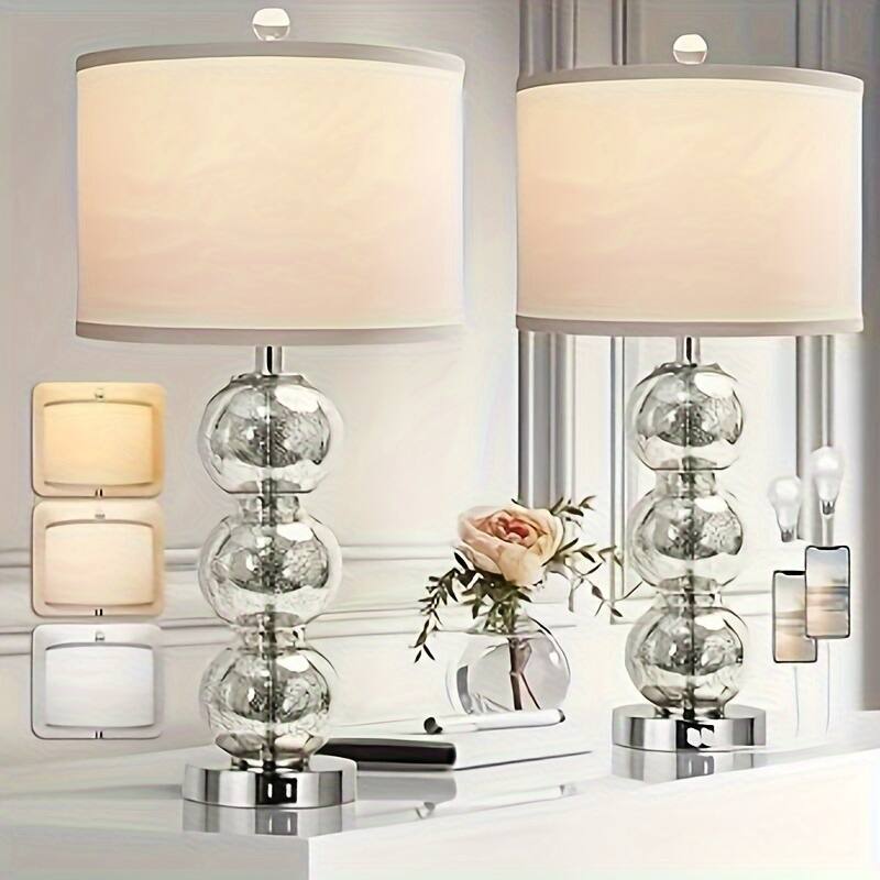 Front. Akoasm - Contemporary Table Lamps 27 in. H Desk Bedside Lamp for Bedroom Living Room Office, Set of 2.