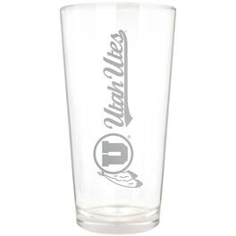 Great American Products - Utah Utes Etched 16oz. Vertical Rally Cry Pint Glass - Multicolor