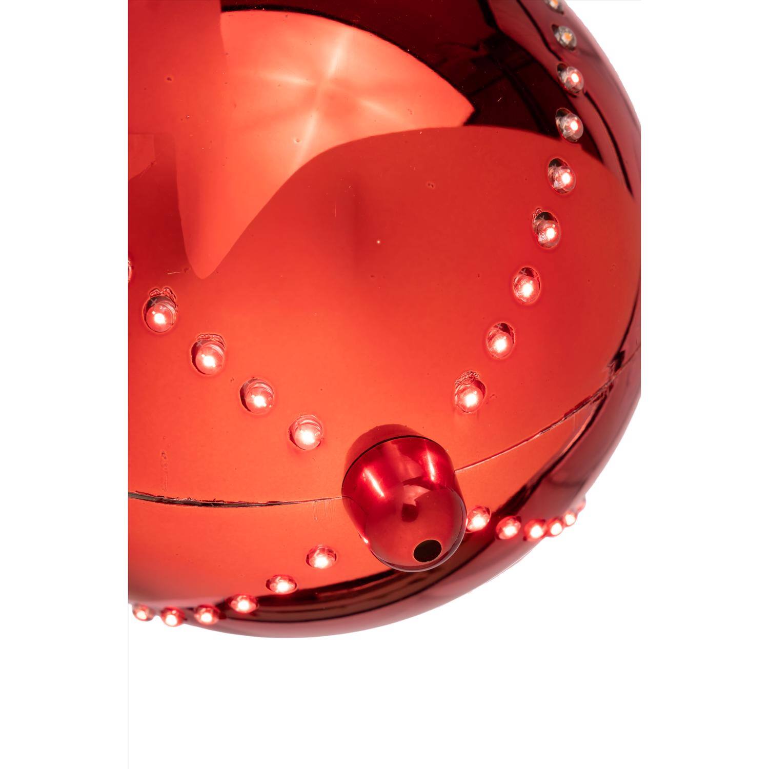 Angle. Celebrations - Celebrations Platinum LED Red Lighted Ornament 6 in. Hanging Decor - Red.