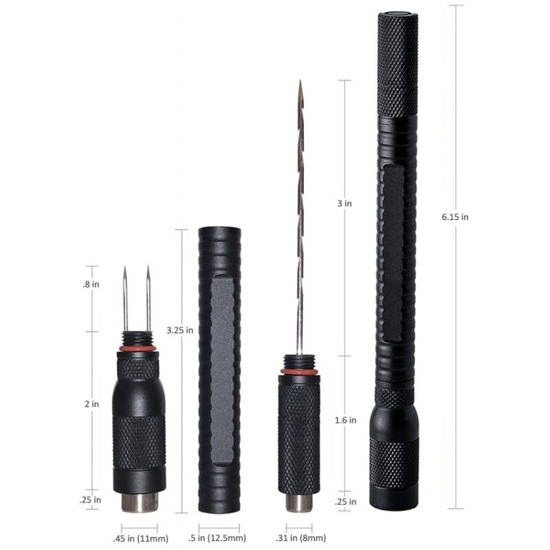 3 in  
6.15 in  
8 in  
3.25 in  
3 in  
2 in  
1.6 in  
.25 in  
.25 in  
.45 in (11mm)  
.5 in (12.5mm)  
.31 in (8mm)