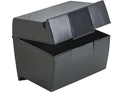 Front. Oxford - Oxford Index Card File Box, 500-Card Capacity, Black (01581) - Black.