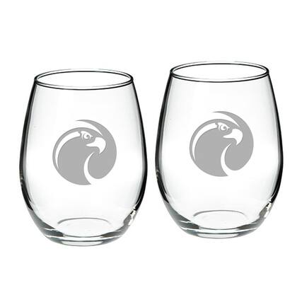 Front. Jardine - Seattle Pacific Falcons 21oz. Two-Piece Stemless Wine Glass Set - Multicolor.