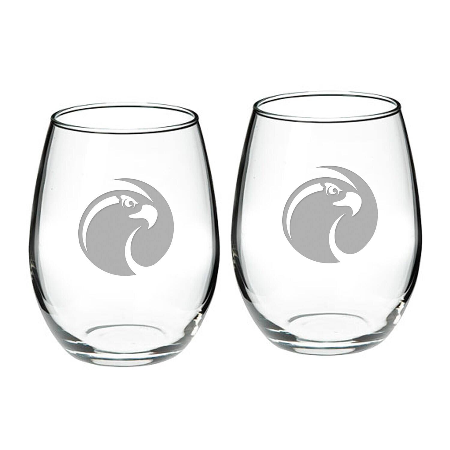 Front. Jardine - Seattle Pacific Falcons 21oz. Two-Piece Stemless Wine Glass Set - Multicolor.