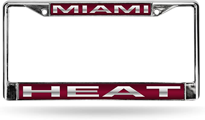 Miami Heat Chrome Metal License Plate Frame Holder