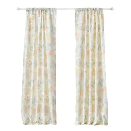 Greenland Home Fashions - Chloe Light Filtering Semi Sheer 3" Rod Pocket Window Panel Pair 42" x 84" - Pastel