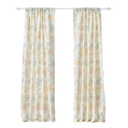 Front. Greenland Home Fashions - Greenland Home Fashions Chloe Light Filtering Semi Sheer 3" Rod Pocket Window Panel Pair 42" x 84" Pastel - Pastel.