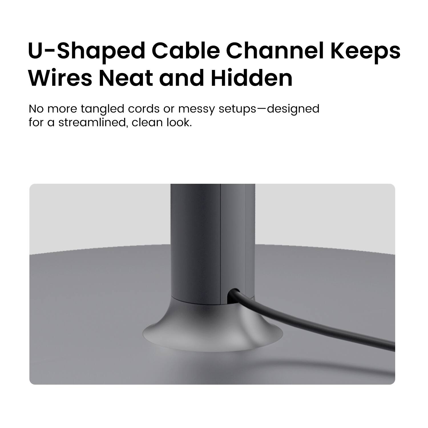U-Shaped Cable Channel Keeps Wires Neat and Hidden
No more tangled cords or messy setups—designed for a streamlined, clean look.