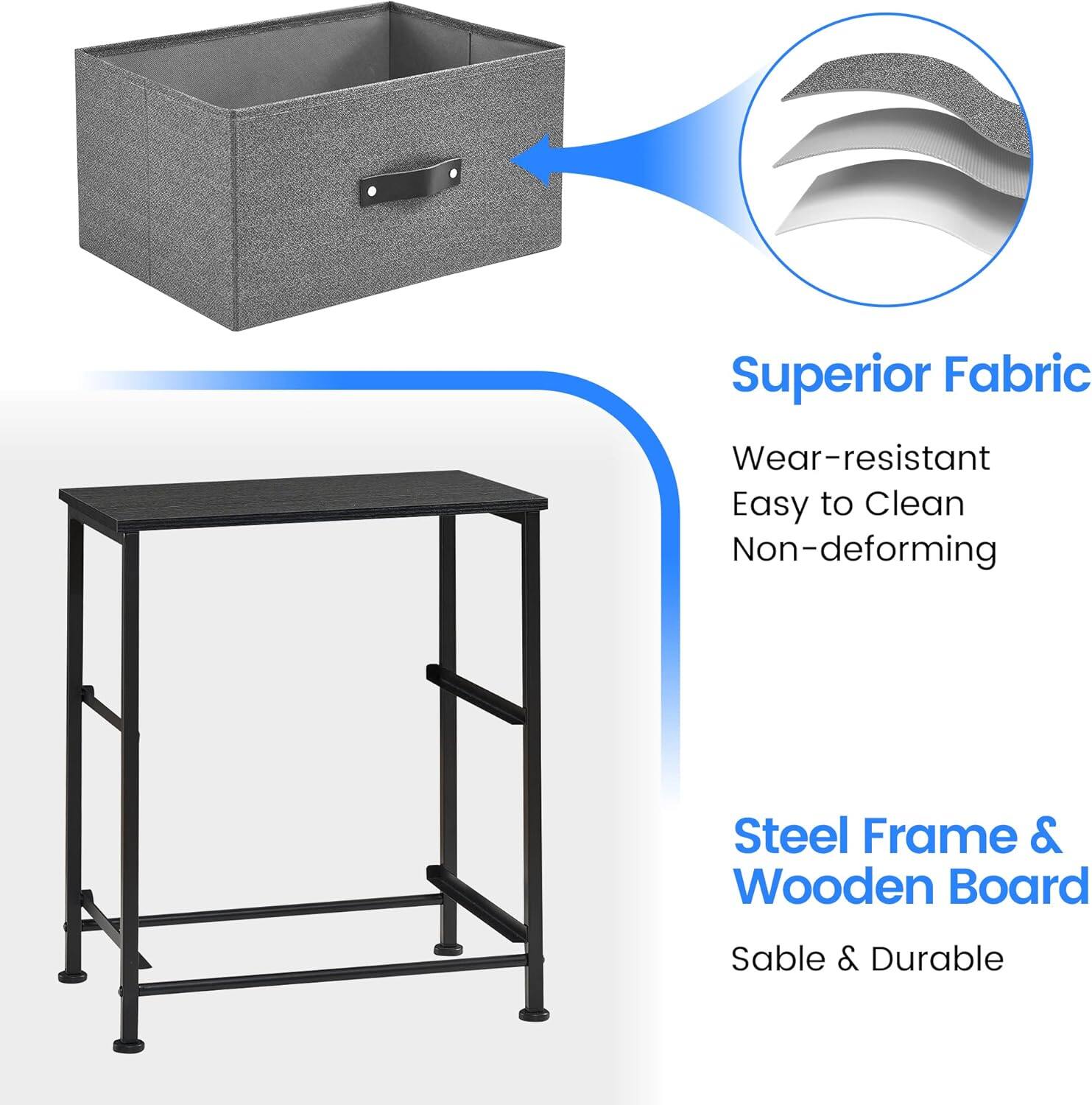 Superior Fabric  
- Wear-resistant  
- Easy to Clean  
- Non-deforming  

Steel Frame & Wooden Board  
- Stable & Durable