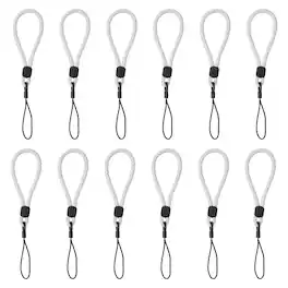 Unique Bargains - 12pcs Phone Lanyards Finger Strap, Short Anti-loss Hanging Rope for Phone, Key, Flashlight, USB Badge - Gray,White