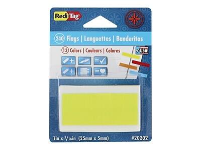 Redi-Tag  
240 Flags | Languettes | Banderitas  
13 Colors | Couleurs | Colores  
USA  
1in x 3/16in (25mm x 5mm)  
#20202