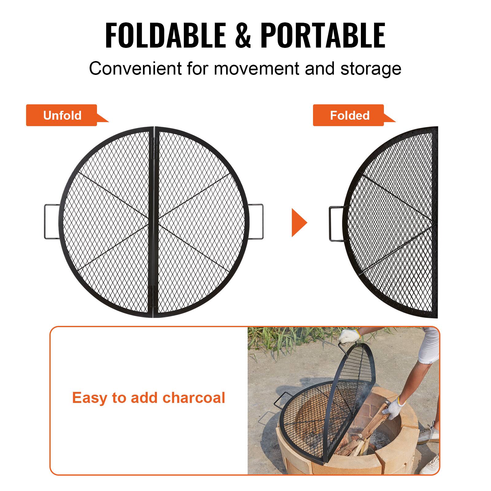 FOLDABLE & PORTABLE

Convenient for movement and storage

Unfold

Folded

Easy to add charcoal