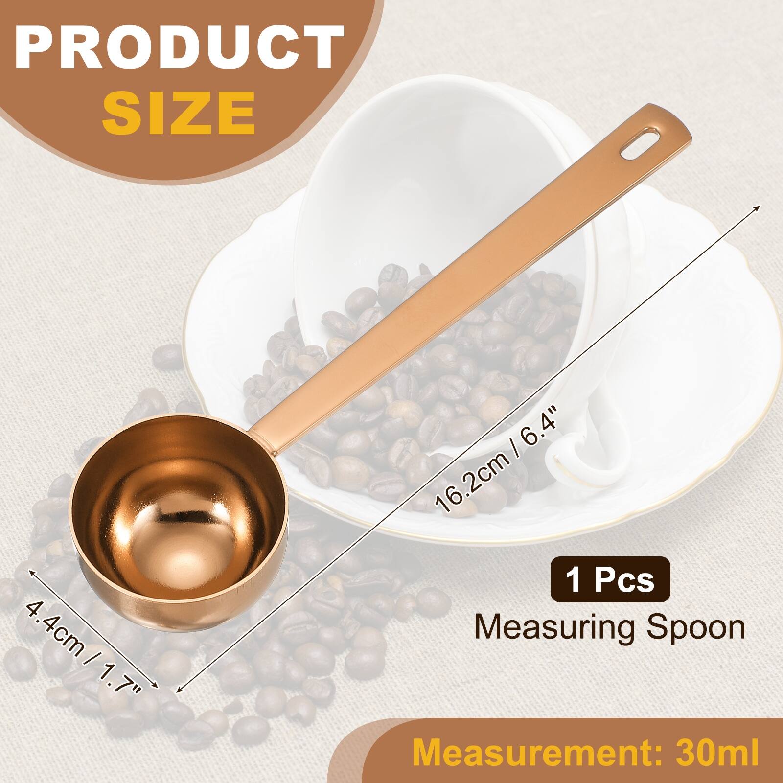 PRODUCT SIZE

4.4cm / 1.7"  
16.2cm / 6.4"

1 Pcs  
Measuring Spoon

Measurement: 30ml