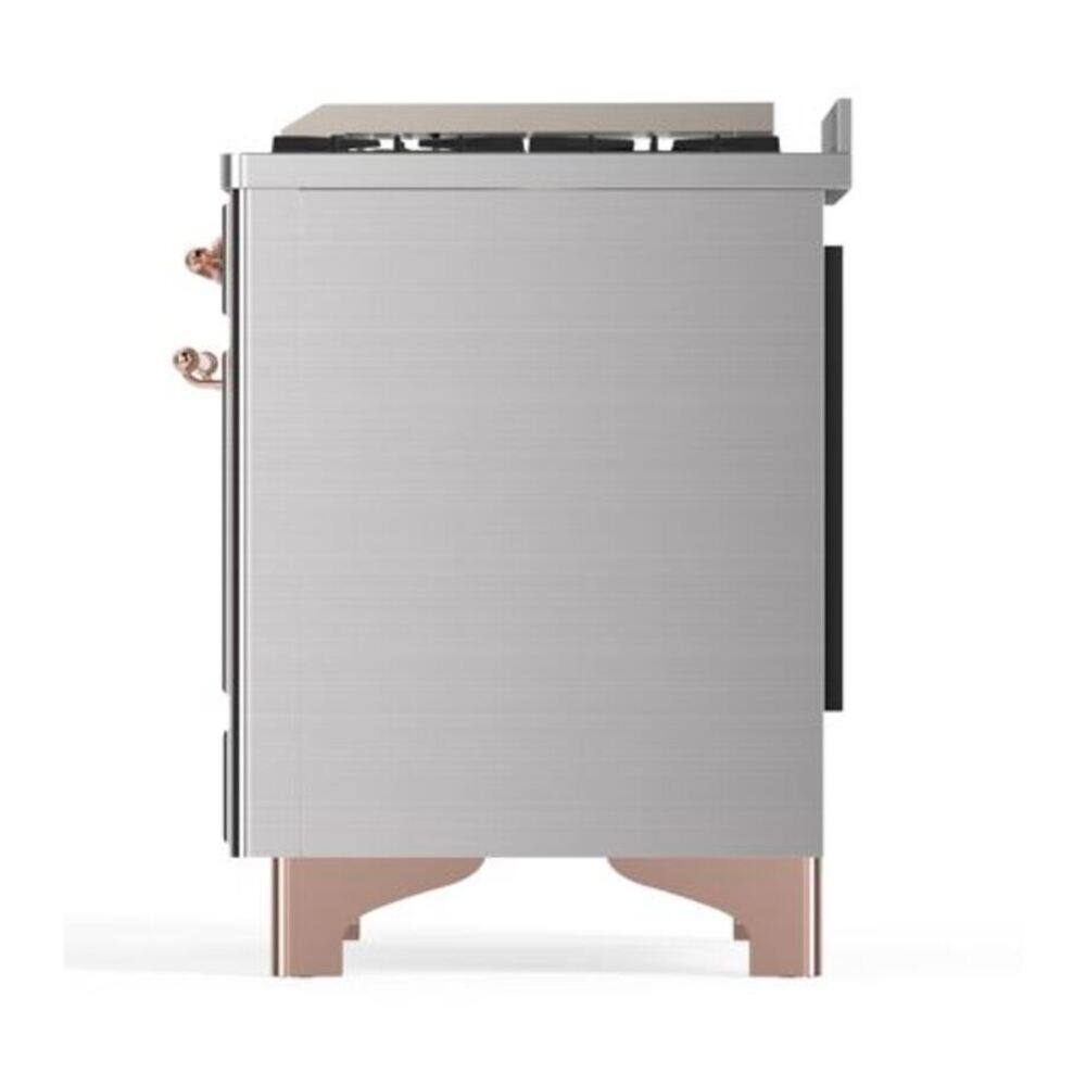 Alt View 6. ILVE - ILVE Majestic II Series 40 in. Dual Fuel Range with 6 Sealed Burners + Griddle (Natural Gas, Copper Trim) - Stainless Steel.