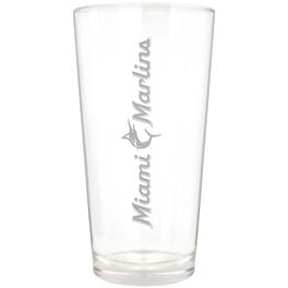 Great American Products - Miami Marlins Etched 16oz. Vertical Rally Cry Pint Glass - Multicolor