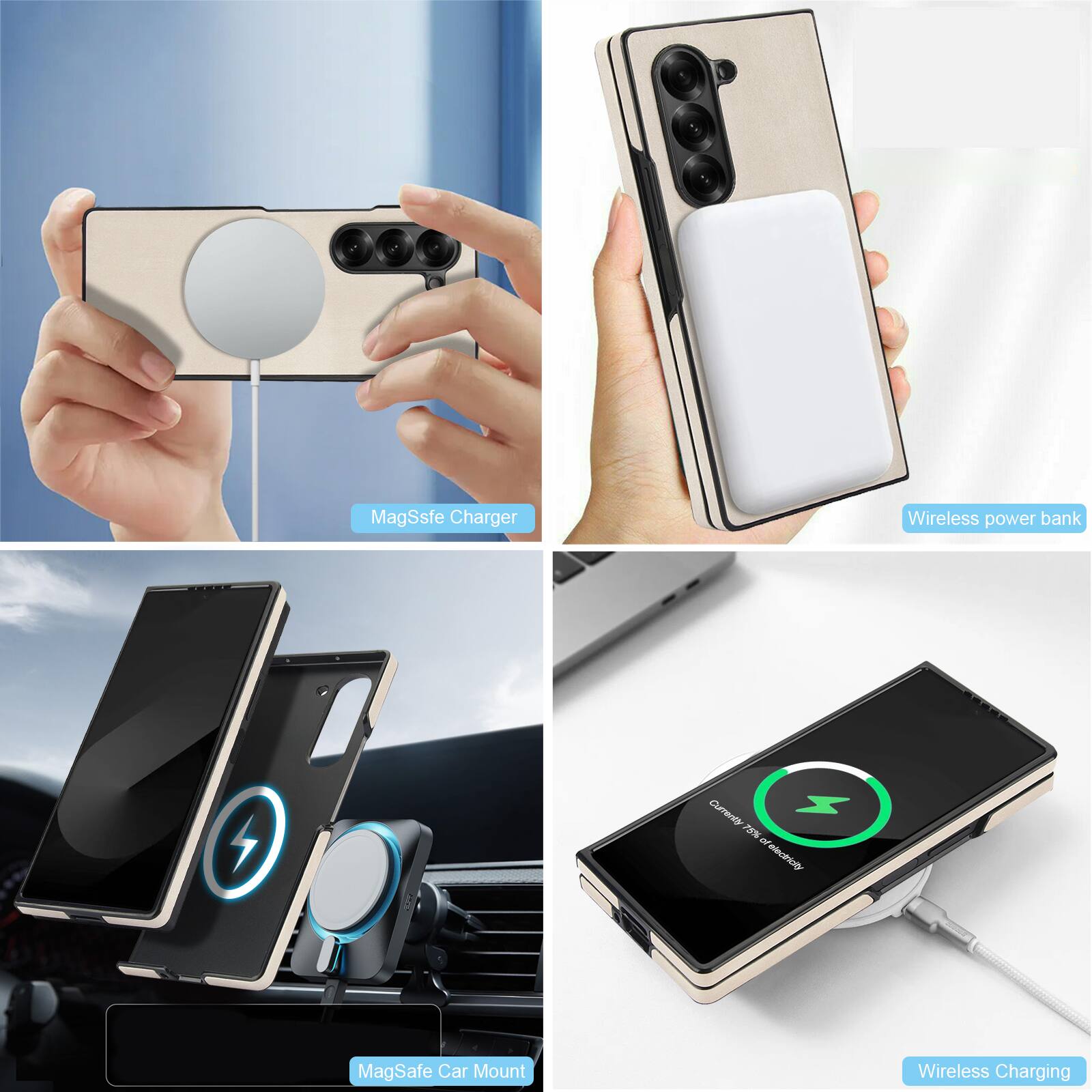 MagSsfe Charger Wireless power bank Cumrenta 2% electroly MagSafe Car Mount Wireless Charging