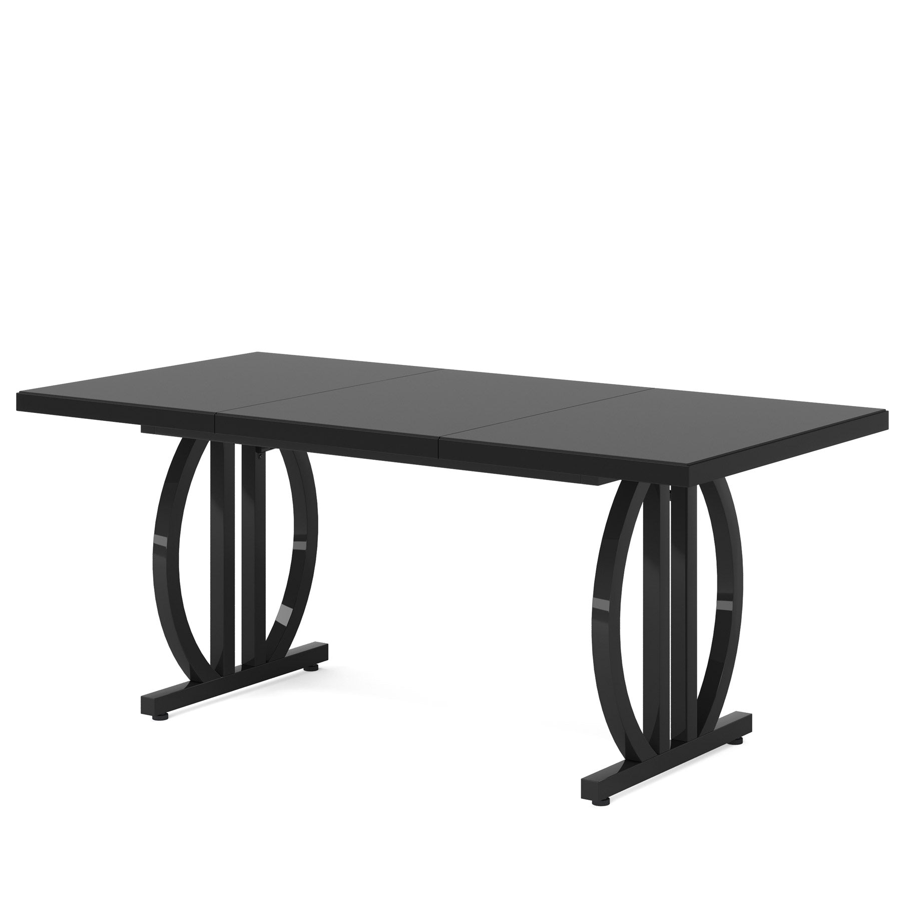 Alt View 4. Tribesigns - Office Executive Desk with Engineered Wood Construction, for Computer Work and Writing in Home Offices - Black.
