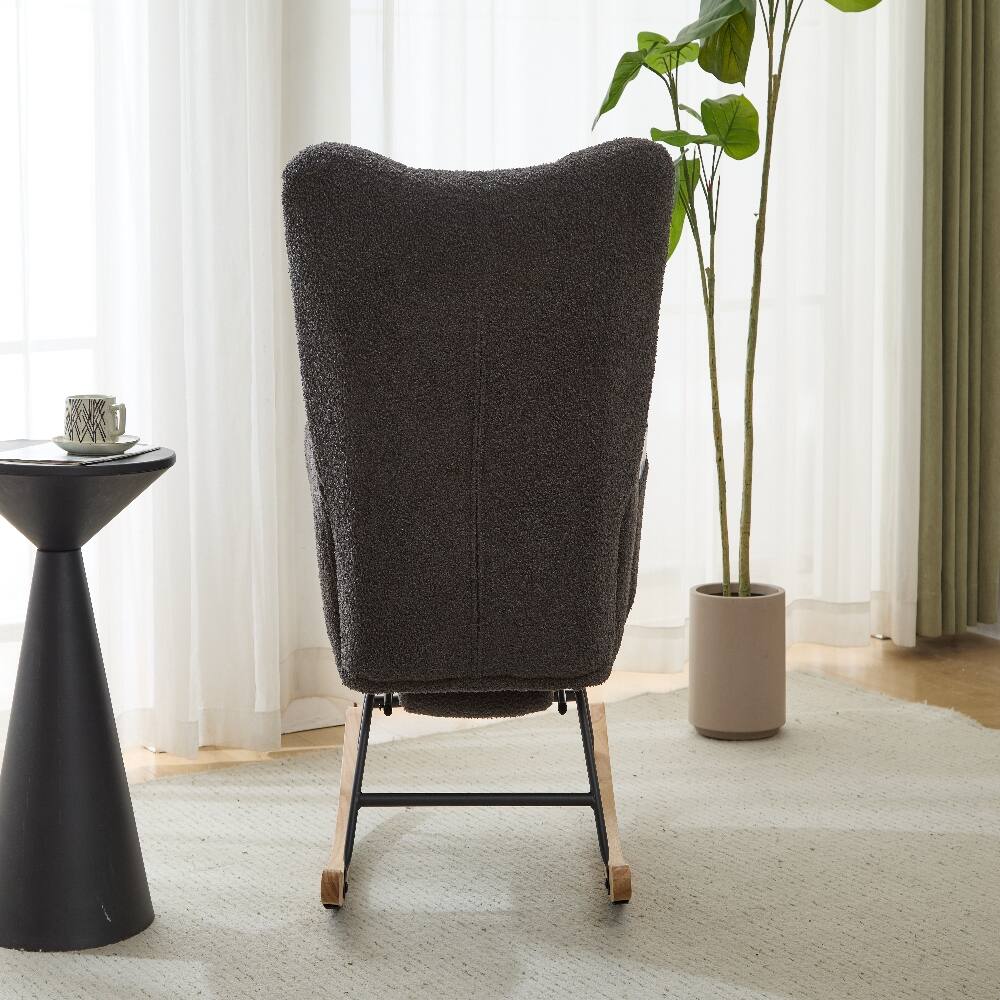 Alt View 9. Loheer - Loheer Teddy Fabric Nursery Glider Rocker with Ottoman Grey - Grey.