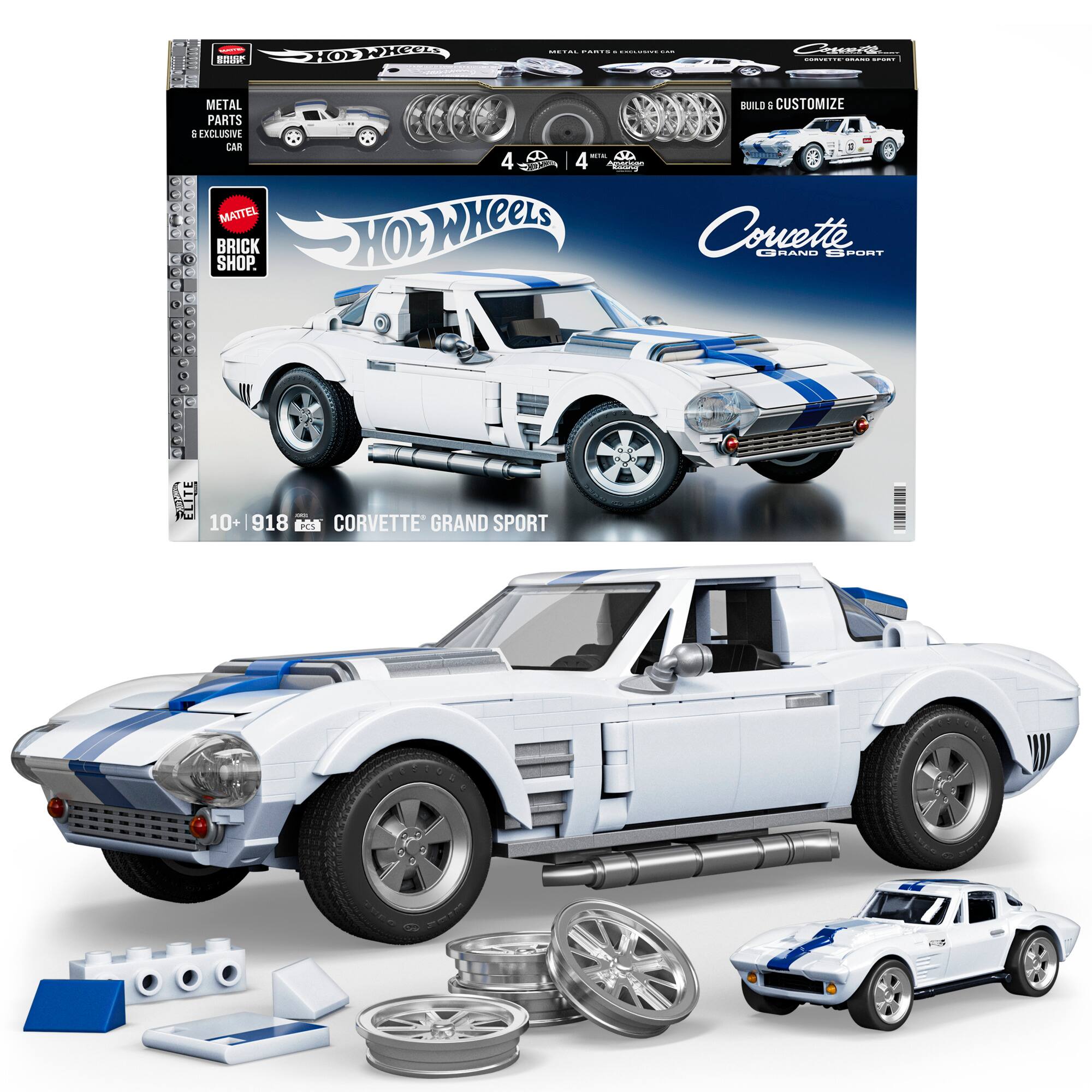 n d i I : n CORMOTTE  METAL PARTS a EXCLUSIVE CAR MATTEL BRICK I SHOP. BUILD a CUSTOMIZE -E d 4 d 4  HOE HOEWHeeLS Corvette GRAN PURT F LITE 1918  F CORVETTE GRAND SPORT .A