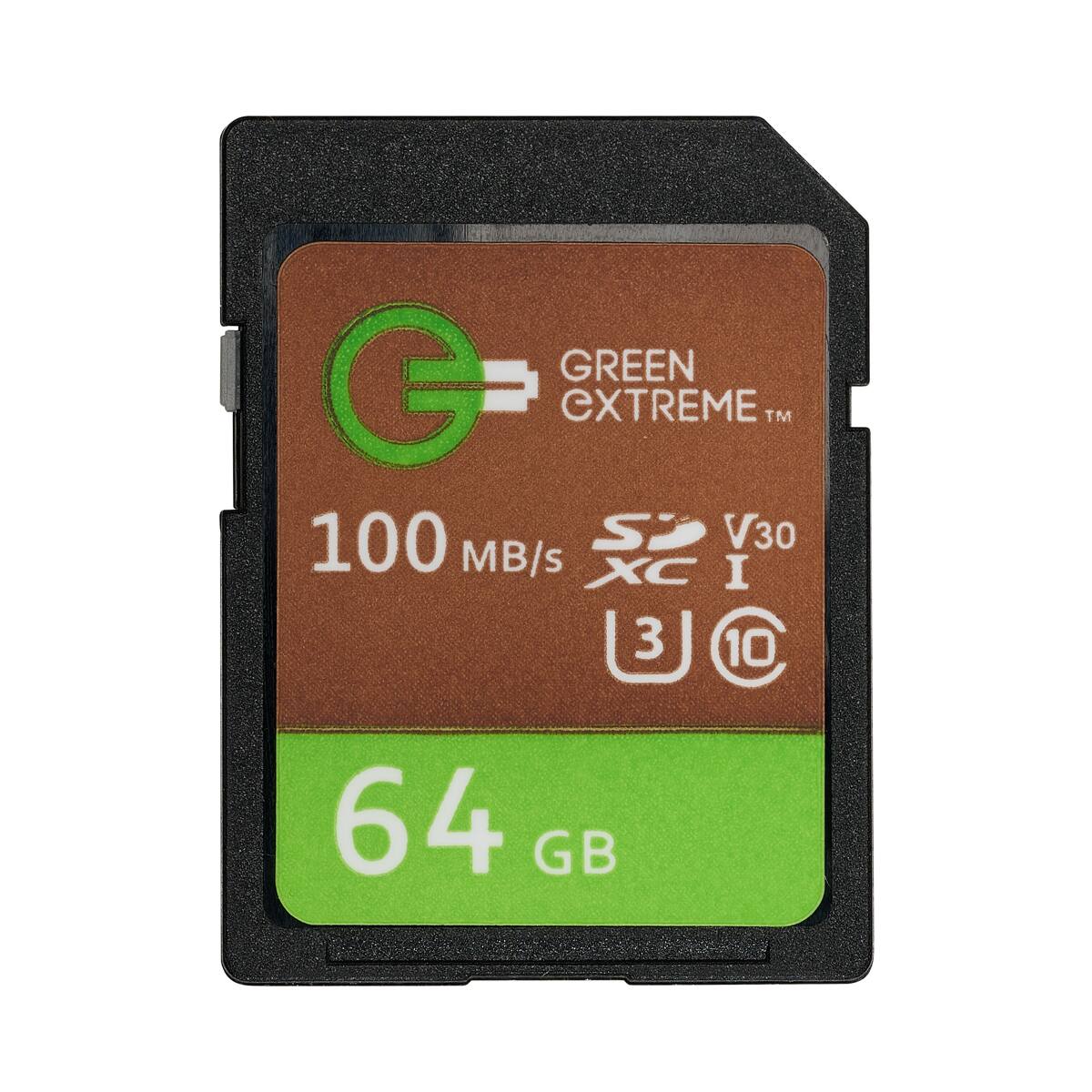 GREEN EXTREME™ 100 MB/s V30 XC I 3 10  
64 GB