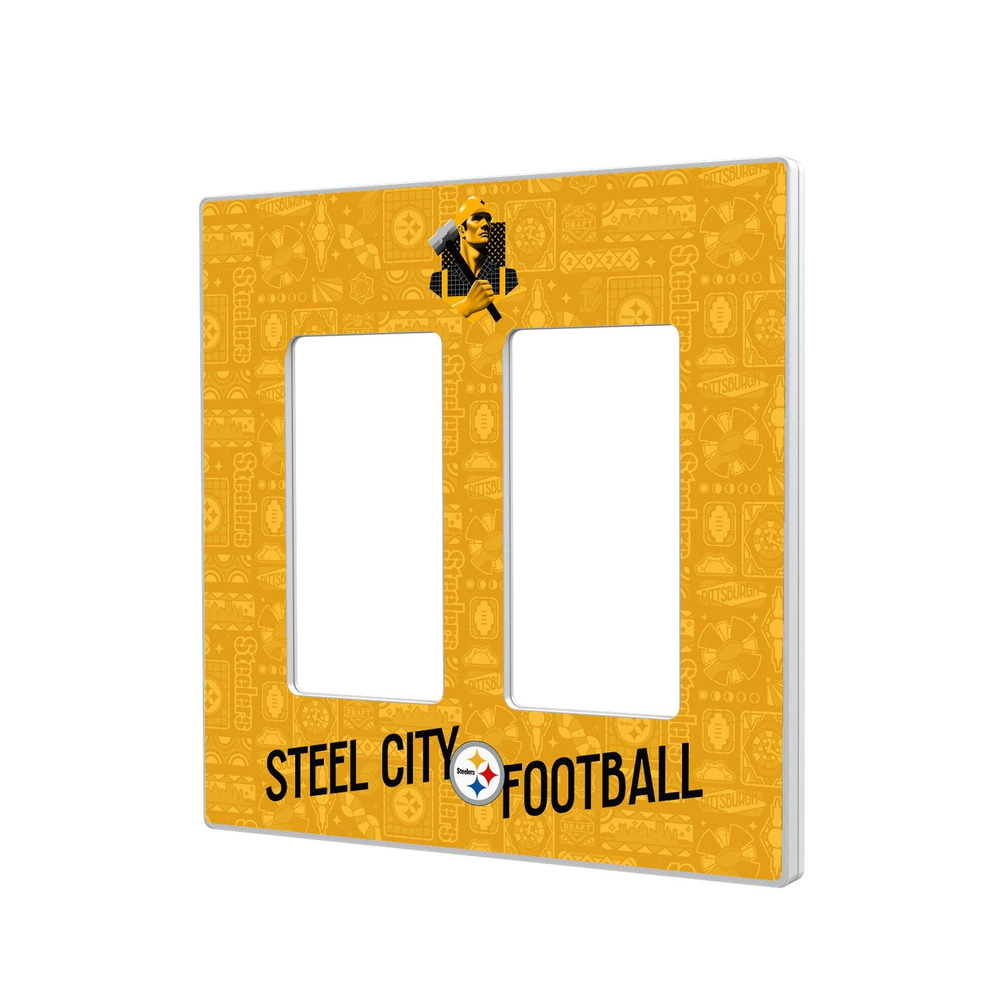 Keyscaper - Pittsburgh Steelers 2024 Illustrated Limited Edition Double Rocker Light Switch Plate - White price history on PriceWatchPro