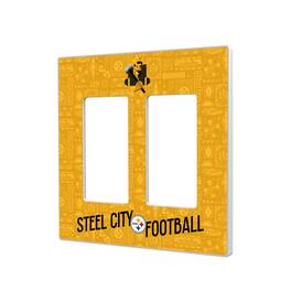 Keyscaper - Pittsburgh Steelers 2024 Illustrated Limited Edition Double Rocker Light Switch Plate - White