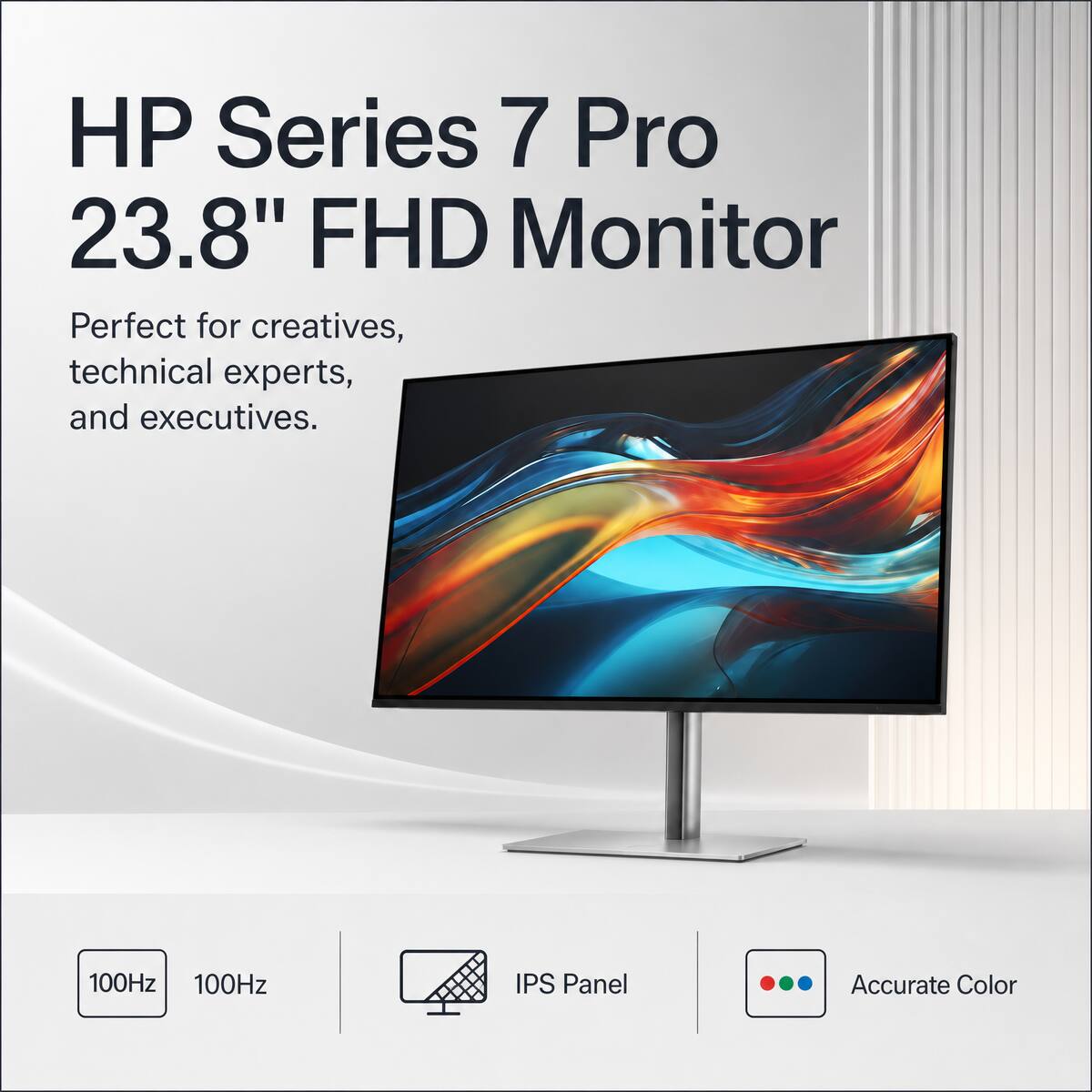 HP Series 7 Pro 23.8" FHD Monitor

Perfect for creatives, technical experts, and executives.

100Hz
IPS Panel
Accurate Color