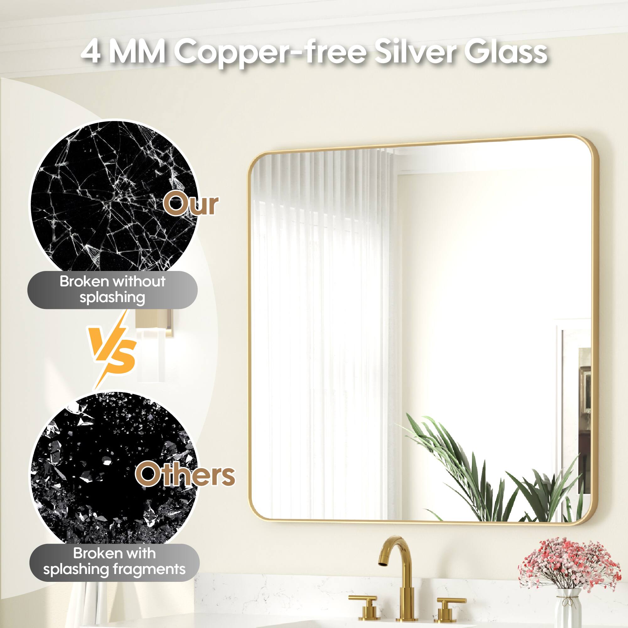 4 MM Copper-free Silver Glass

Our
Broken without splashing

vs

Others
Broken with splashing fragments