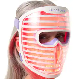 iRestore - Red Light Therapy for Face, LED Face Mask for Wrinkles, 360 LEDs - Clear