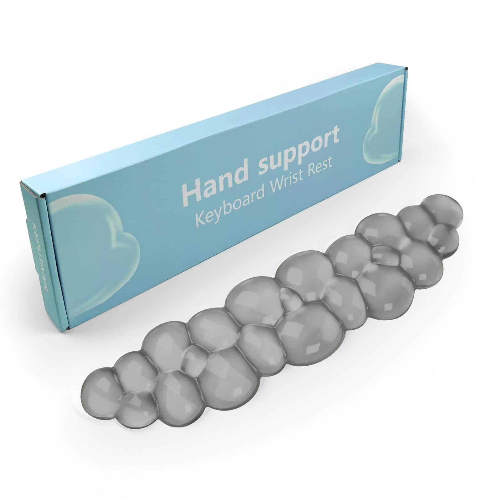 Comfort Essence - Gel Cloud And Mouse Wrist Rest Cute Support Arm For Typing Reliefsuitable Officecomputerlaptopgamingwhite - Transparent Gray