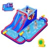Front. Costway - Costway Giant Inflatable Water Slide Park with Double Slides & 3 Water Cannons With 750W Blower - Multicolor.