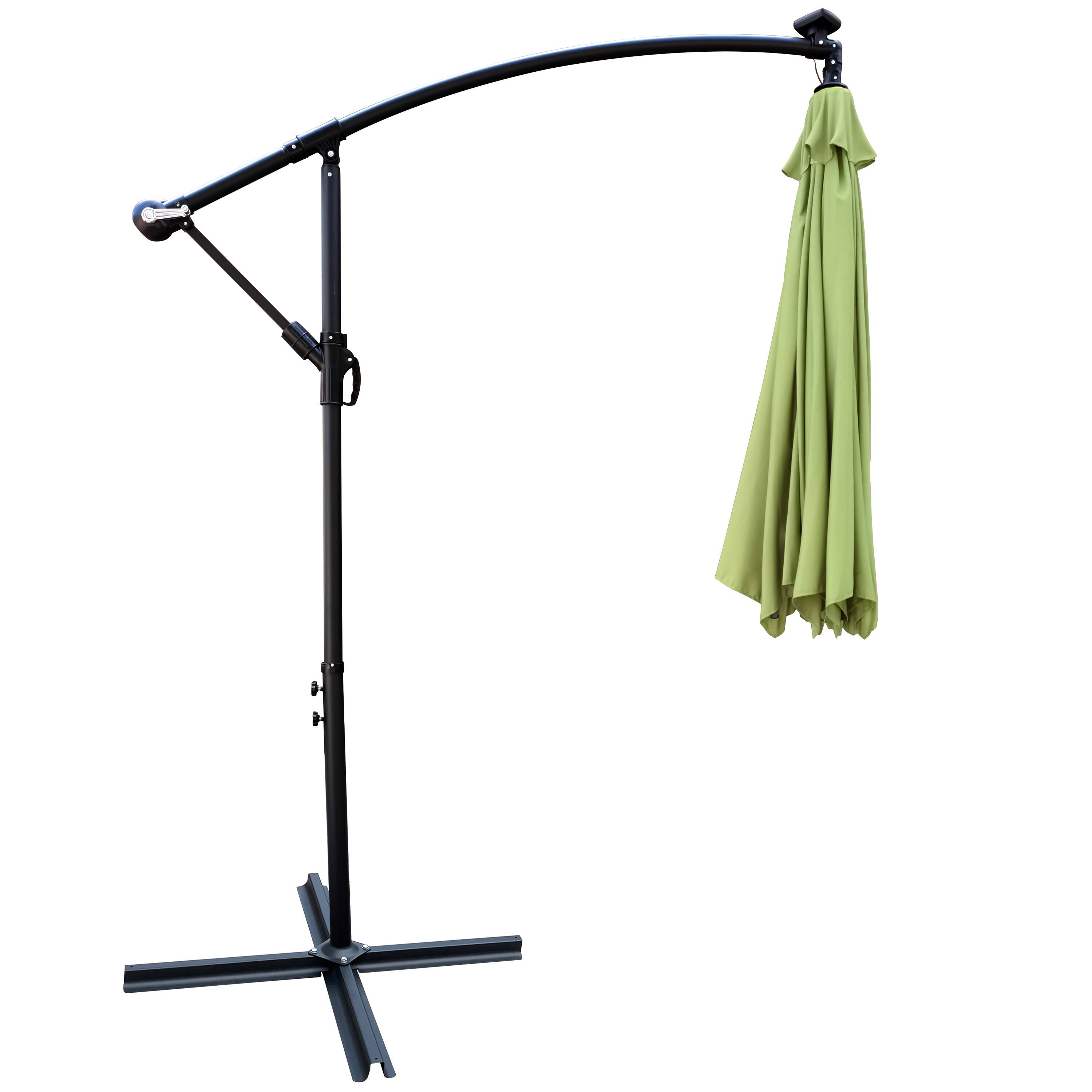 Alt View 1. Loheer - Loheer 10 ft Solar Powered LED Patio Umbrella with Crank and Cross Base Waterproof Sun Shade.