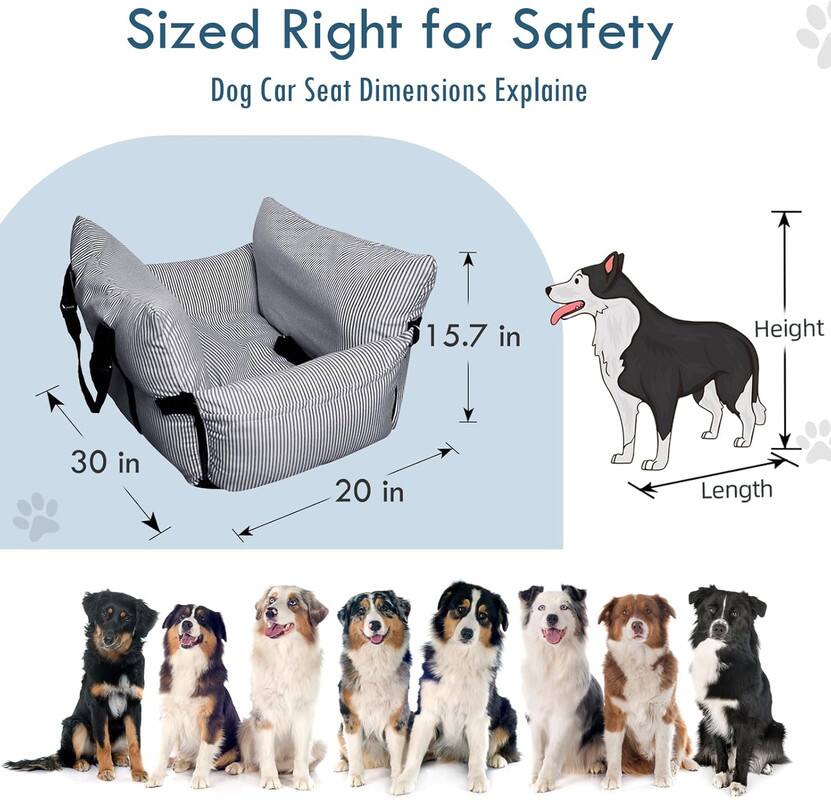 Sized Right for Safety
Dog Car Seat Dimensions Explaine
15.7 in Height
30 in
20 in Length