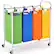 Front. Costway - 4 Bag Laundry Sorter Cart Clothes Hamper Storage Organizer Removable Bags Wheel - Multi.